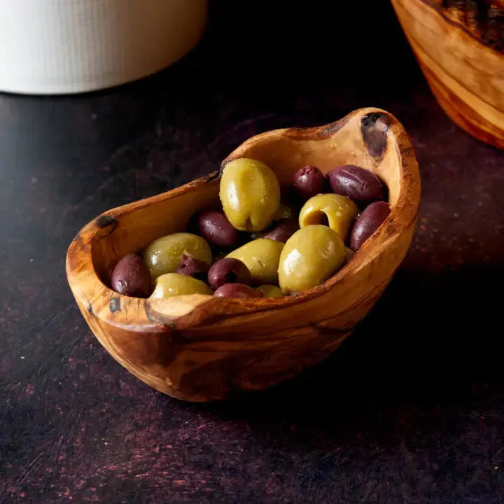 Rustic Tunisian Olive Wood Dish Carthago Oils African Treasures