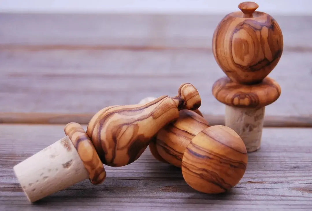 Tunisian Olive Wood Bottle Stoppers Carthago Oils African Treasures